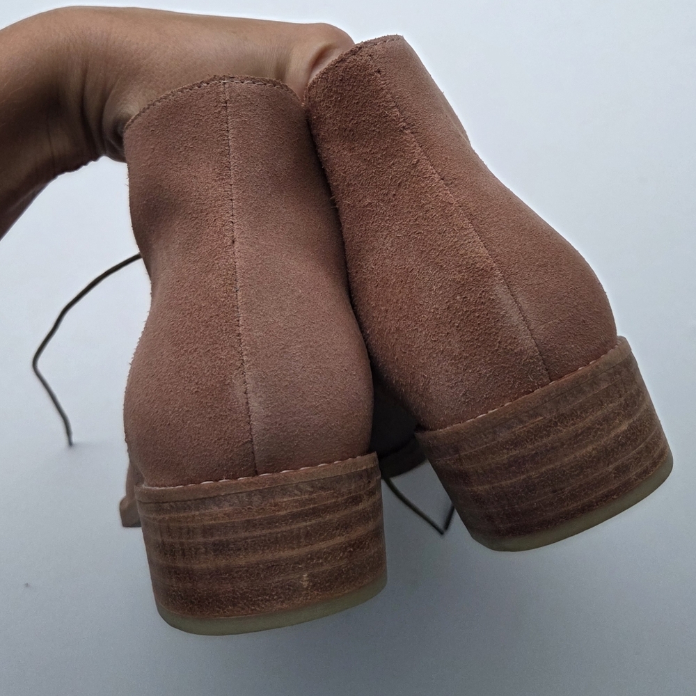 Huma Blanco Manuela Lace-Up Booties Blush Rose Suede Size 10 - Picture 5 of 10